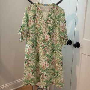 J.McLaughlin, Linen Dress! Size Medium. Beautiful floral print!